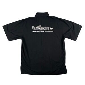 Vintage Mercedes-Benz Shirt Mens L Black West McLaren Formula One F1 Racing RARE